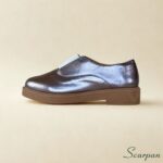 Oxford Feminino de Couro Prata Velho - 178.175