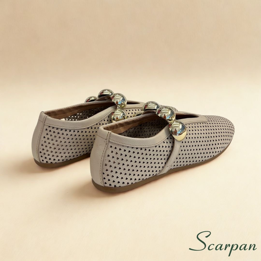 Sapatilha feminina em Couro 54200 - Off White Site 02