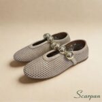 Sapatilha Bailarina Off White em Couro Vazado  - 54200 - Imagem 3