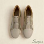 Tênis Feminino de Couro 153.177 - Off com Ouro. - Imagem 4