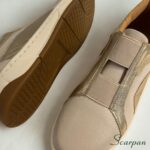 Tênis Feminino de Couro 153.177 - Off com Ouro. - Imagem 9