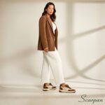 Tênis Feminino de Couro Off/Caramelo/Onça - 153.173 - Imagem 8