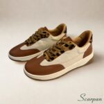 Tênis Feminino de Couro Off/Caramelo/Onça - 153.173 - Imagem 3