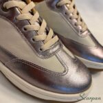 Tênis Feminino de Couro Off/Prata Velho - 153.173 - Imagem 9