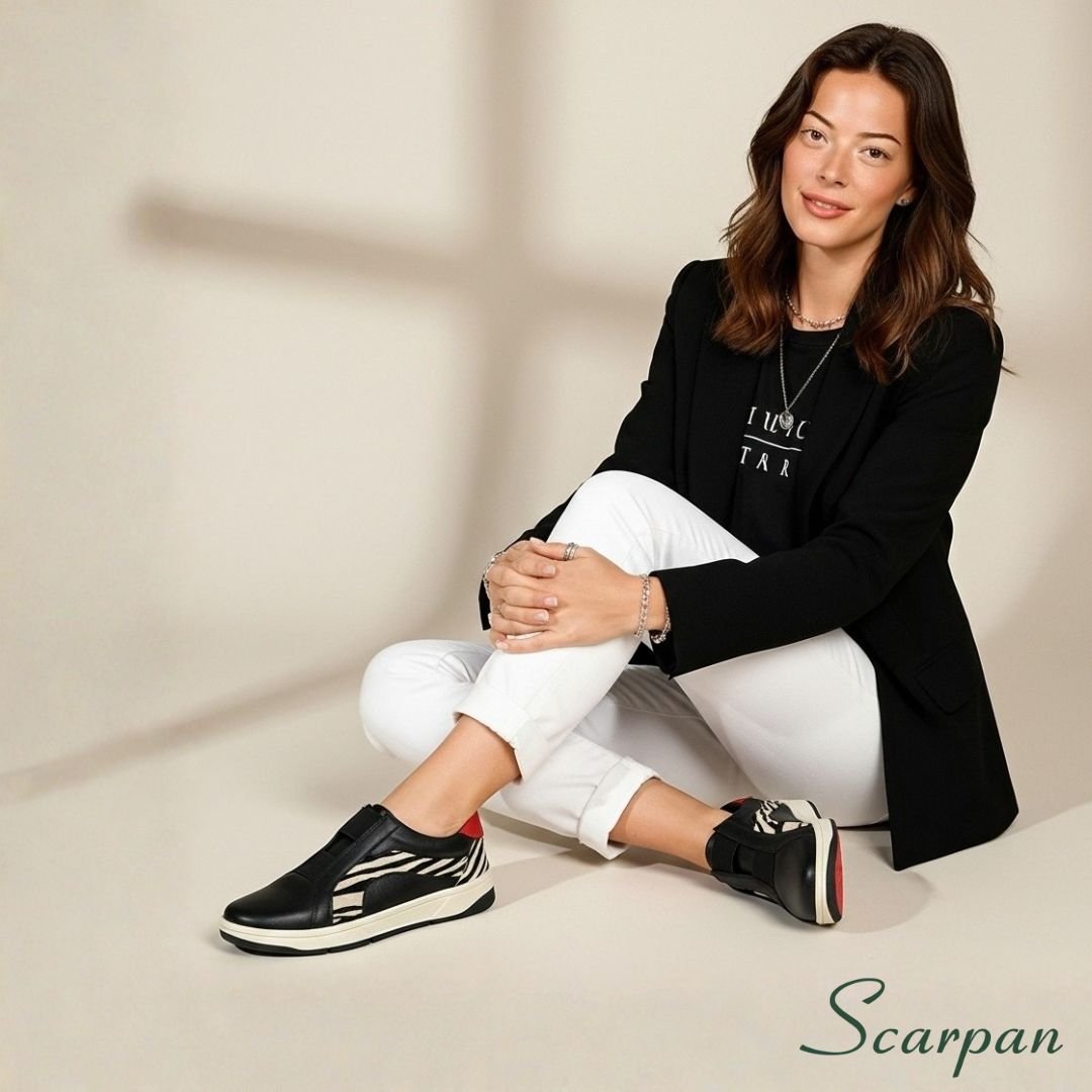 Tênis Feminino em Couro Preto c Zebra - 153.177 Site 02