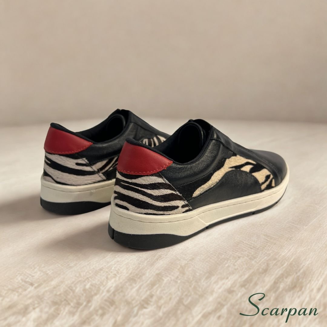 Tênis Feminino em Couro Preto c_ Zebra - 153.177 Site 02