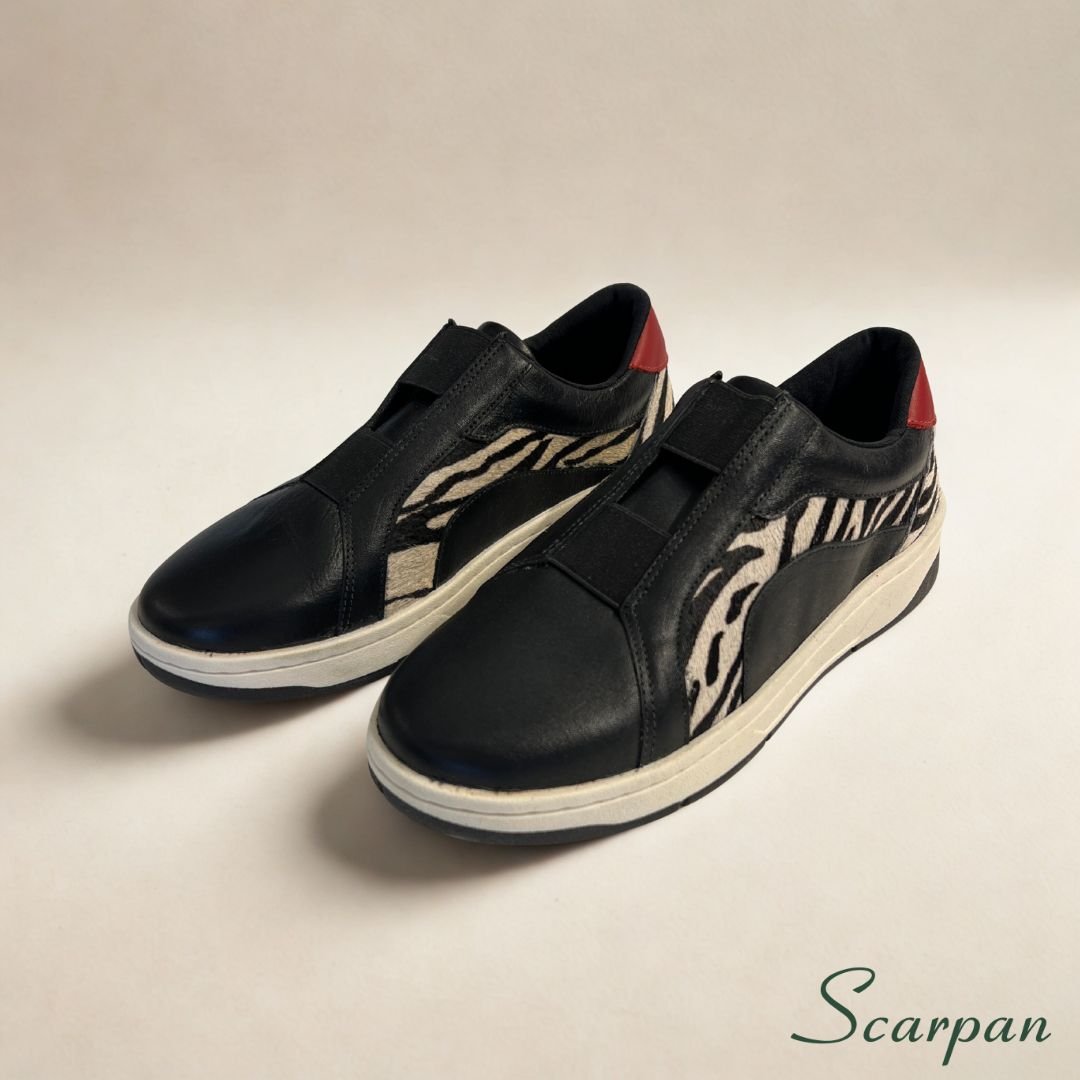 Tênis Feminino em Couro Preto c_ Zebra - 153.177 Site 03