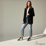 Tênis Feminino de Couro Preto com Branco - 153.173 - Imagem 5