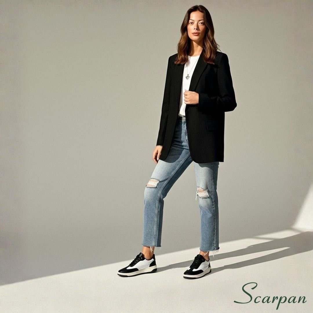 Tênis Feminino em Couro Preto com Branco 153.173 - Site 01 (2)