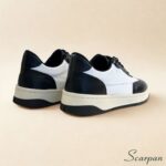 Tênis Feminino de Couro Preto com Branco - 153.173 - Imagem 8