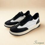 Tênis Feminino de Couro Preto com Branco - 153.173 - Imagem 4