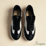 Tênis Feminino de Couro Preto com Branco - 153.173 - Imagem 2