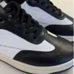 Tênis Feminino de Couro Preto com Branco - 153.173 - Imagem 6