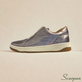 Tênis Feminino de Couro 153.177 - Prata Velha