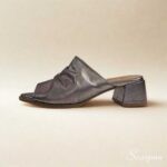 Sandália Tamanco Feminina em Couro 145.159 - Prata Velha