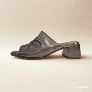 Sandália Tamanco Feminina em Couro 145.159 - Prata Velha