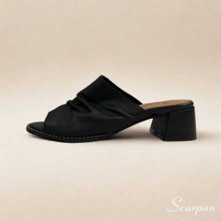 Sandália Tamanco Feminina em Couro 145.159 - Preta