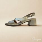 Sandália Feminina Salto Bloco 145.160 - Ouro