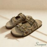 Birken Feminino Scarpan com Pedras – sandália artesanal feminina em couro com conforto e estilo