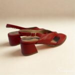 Sandália Feminina Salto Bloco 145.160 - Vermelha - Imagem 8