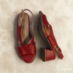 Sandália Feminina Salto Bloco 145.160 - Vermelha - Imagem 6