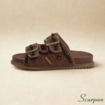 Birken Feminino Scarpan com Pedras – sandália artesanal feminina em couro com conforto e estilo