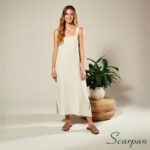 Sandália Rasteira Slide Slip On com Tiras de Pedraria e Strass Ouro e Rosê Scarpan