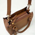 Bolsa de Couro Feminina Safira  - Caramelo - Imagem 5