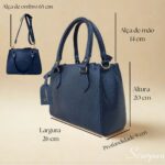 Bolsa de Couro Feminina Safira  - Marinho - Imagem 3