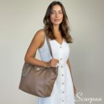 Bolsa Sacola de Couro Feminina Isabel  - Cinza - Imagem 4