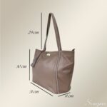 Bolsa Sacola de Couro Feminina Isabel  - Nude - Imagem 3