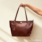 Bolsa Sacola de Couro Feminina Isabel  - Pinhão - Imagem 2