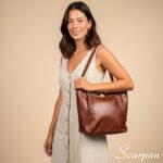 Bolsa Sacola de Couro Feminina Isabel  - Pinhão - Imagem 3