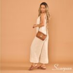 Bolsa Feminina Transversal de Couro Yasmin  - Caramelo - Imagem 5