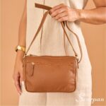 Bolsa Feminina Transversal de Couro Yasmin  - Caramelo - Imagem 6