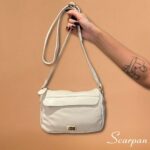 Bolsa Feminina Transversal de Couro Yasmin  - Off - Imagem 7
