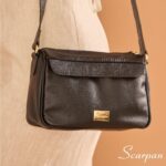 Bolsa Feminina Transversal de Couro Yasmin  - Preta - Imagem 2