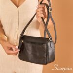 Bolsa Feminina Transversal de Couro Yasmin  - Preta - Imagem 4