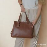 Bolsa de Couro Feminnia Camila - Pinhão - Imagem 2