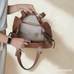 Bolsa de Couro Feminnia Camila - Pinhão - Imagem 4