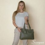 Bolsa de Couro Feminnia Camila - Verde - Imagem 4