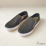 Tênis Slip On de Couro Cinza Escuro - 153.092 - Imagem 4