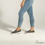Tênis Slip On de Couro Cinza Escuro - 153.092 - Imagem 7
