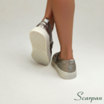 Tenis Vazado em Couro Prata Velha - 3003 - Imagem 9