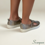 Tenis Vazado em Couro Prata Velha - 3003 - Imagem 8