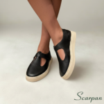 Tenis Vazado em Couro Preto - 3003 - Imagem 6