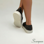 Tenis Vazado em Couro Preto - 3003 - Imagem 9