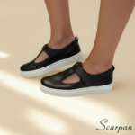 Tenis Vazado em Couro Preto - 3003 - Imagem 4