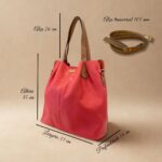 Bolsa Transversal Tote em Couro Maia - Vermelho c/ Caramelo - Imagem 5