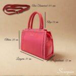 Bolsa Feminina Transversal de Couro Raika - Vermelha Goiaba - Imagem 7
